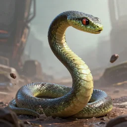 human - snake chimera, sci - fi, gritty distopian, pixar splash art, wlop, highly detailed, trending on artstation, 4 k, wallpaper - 1 0 2 4