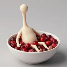 tiny bryan cranston's body is a bowl of cranberries with legs, long neck, body submerged in cranberries, natural light, sharp, detailed face, magazine, press, photo, steve mccurry, david lazar, canon, nikon, focus