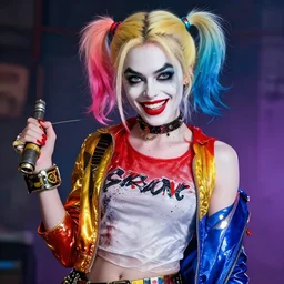 Emilia Clark as Harley Quinn fantasy arty by boris vallejo