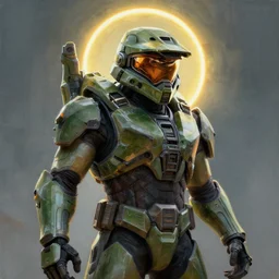 painting of the halo from the video game halo - n 4