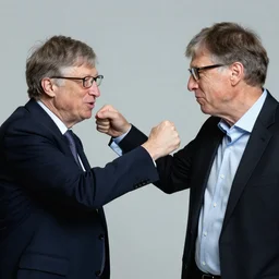 photo of richard stallman punching bill gates, photography, realistic, realism