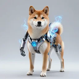 cyborg techno power armor, realistic anthropomorphic shiba inu, fantasy science fiction, cyborg techno power armor glowing electric aura, by donato giancola and greg rutkowski and wayne barlow and zdzisław beksinski, realistic face, visible face, digital art, artstation, symmetry