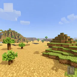 Minecraft screenshot of a desert biome, ray tracing