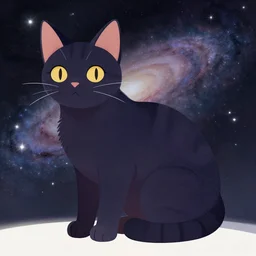 a galaxy cat, art by James Jean, Wayne Barlowe, Laure Lipton