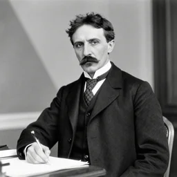 A vintage photograph of Nikola Tesla visiting Bosnia. Black and White.