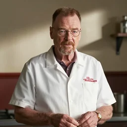 Walter White working at Los Pollos Hermanos