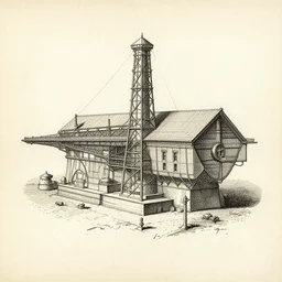 antique technical drawing old ink on paper