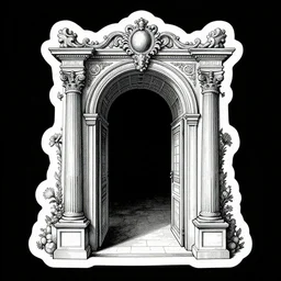 a sticker illustration of a portal, highly detailed, elegant, intricate