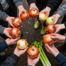 Onion Heads gang turf war with the rival Celery Foot gang. Hands can be distinguished by wearing their colours and their onion heads and celery feet. Award winning photography