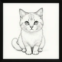 Tattoo Design line sketch kitten