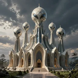 alien biomorphic cathedral of the people, hyperrealistic digital art masterpiece, lee madgwick jason limon, dramatic lighting, long shot, wide angle, uhd 8 k, sharp focus