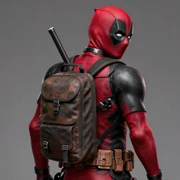 deadpool wears a bagpack, digital art