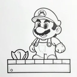 first level of super mario bros game drawn by a 5 - year old