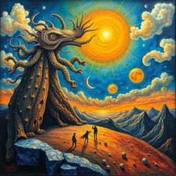 the meaning of life, painting by salvador dali, award winning, vibrant, highly detailed