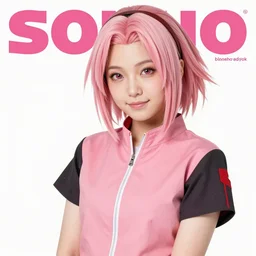 Sakura Haruno posing for a photo shoot on a model magazine, trending on artstation, anime, 8k, very detailed, by Masashi Kishimoto