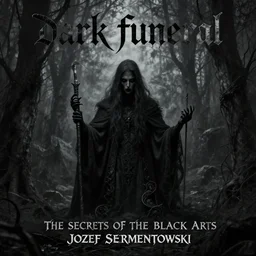 a black, gothic the cover art for dark funeral's the secrets of the black arts by jozef szermentowski, tumblr, gothic art, gothic, dark, dark and mysterious