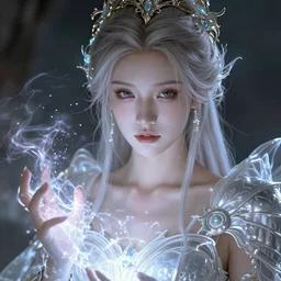 a photorealistic portrait of an attractive young girl, semi-clothed in ethereal armor, emitting psychic powers, beautiful bone structure, perfectly proportioned face, perfect eyes, intricate, elegant, highly detailed, hyper detailed, volumetric lighting, trending on tumblr, by artgerm, by loish, fantasy scene, fantasy aesthetic, trending on Artstation