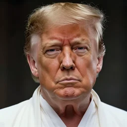 a film still of extreme close up donald trump as a jedi in star wars