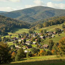 Rural Appalachian village in the mountains, Greg Rutkowski, ArtStation, Deviantart, HD screenshot