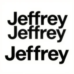 Jeffrey (((((((“Jeffrey”))))))) text, “Jeffrey” text logo, simple white background Victo Ngai, Kilian Eng
