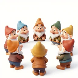 seven dwarfs in the style of the last supper