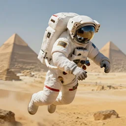 epic portrait an space astronaut flying away from an desert world, blurry backround, pyramids, sandstorm, side profile, digital painting, artstation, concept art, soft light, hdri, smooth, sharp focus, illustration, fantasy, intricate, elegant, highly detailed, D&D, matte painting, in the style of Greg Rutkowski and Alphonse Mucha and artemisia, 8k, highly detailed, jurgens, rutkowski, bouguereau, pastoral, rustic, georgic