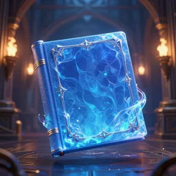 magic book with blue crystal in cover, fluid energy, fantasy digital art, octane render, 5 4 s, dungeon background, torchlights, darkness, jesper ejsing, by greg rutkowski, high key lighting, volumetric light, digital art, highly detailed, fine detail, intricate, ornate, complex, octane render, unreal engine, photorealistic