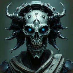 portrait of a necron from warhammer 4 0 k by hr giger, greg rutkowski, luis royo and wayne barlowe, 8 k