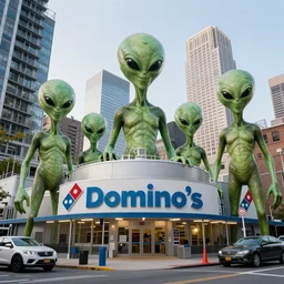 aliens in ved new york city and make their headquarters at the domino's sugar factory hd digital photography