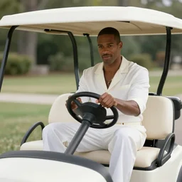 dennis rodman in a dress driving a golf cart, movie still, from the new caddyshack movie, dancing gopher from caddyshack, 8 k, hd, cinematic lighting