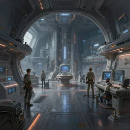 a hyperdetailed digital painting of a vast spaceship interior, by ian mcque by liam wong by stanley artgerm, trending on artstation, 4 k