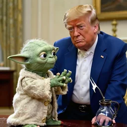 yoda teaching english to donald trump