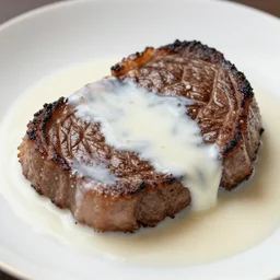 milk steak culinary photo