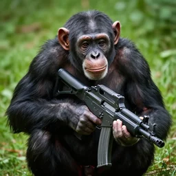 chimp with a machinegun