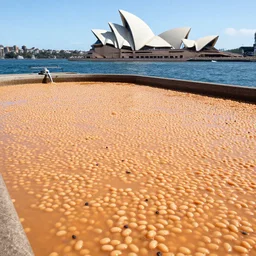 sydney harbor filled with baked beans