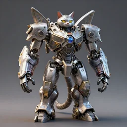 an intricate cat!!!! shaped mecha robot, blender, 4 k, ultra high definition, render, unreal engine