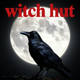 a single crow in front of the full big moon, book cover with the title at the top 'witch hunt', red white and black colors, establishing shot, extremly high detail, foto realistic, cinematic lighting, by Yoshitaka Amano, Ruan Jia, Kentaro Miura, Artgerm, post processed, concept art, artstation, matte painting, style by eddie mendoza, raphael lacoste, alex ross