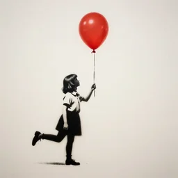 girl with a red balloon by banksy and peter mohrbacher