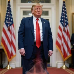 Donald Trump with a disturbingly long neck