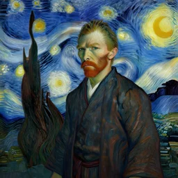 van gogh as a jedi, cinematic lighting, highly detailed, concept art, art by wlop and artgerm and greg rutkowski, masterpiece, trending on artstation, 8 k