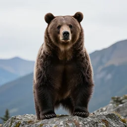 bear gryllis portrayed as a bear on a mountain