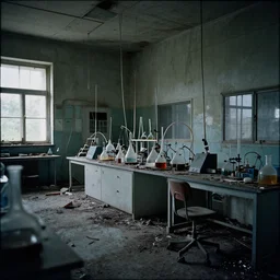 an abandoned research lab, analog horror
