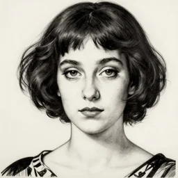 highly detailed, sharp focus 4k, highly detailed, sharp focus lithography by Aubrey Beardsley, Portrait of a beautiful woman with flowers in her hair ,