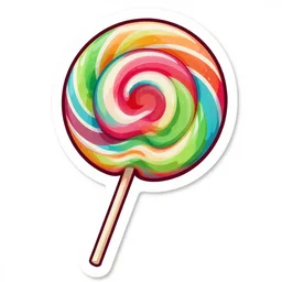 candy floss lollipop rush art by butcher billy, sticker, colorful, illustration, highly detailed, simple, smooth and clean vector curves, no jagged lines, vector art, smooth andy warhol style