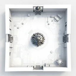 architectural floor plan gears of war map hybrid halo map, small symmetrical outpost, white wall outlines