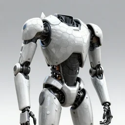 CAD screenshot of a realistic exoskeleton suit modeled after boston dynamics atlas with prominent ceramic hex tile armor plates, solidworks, catia, autodesk inventor, unreal engine, exoskeleton cad design inspired by Masamune Shirow and Tsutomu Nihei, product showcase, octane render 8k