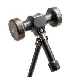chrome sledgehammer, photorealistic, isolated on a pure white background, centered, entire object in frame, sharp focus, soft studio lighting