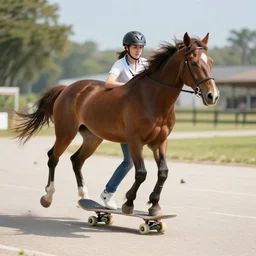 horses skateboarding