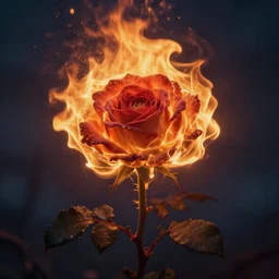 fire rose, epic scene, cinematic composition, stunning atmosphere, by greg rutkowski