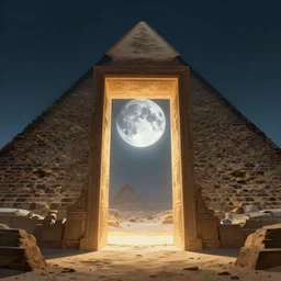 symmetry highly detailed environment concept alt art doorway moon inside glowing portal in the pyramid finely detailed illustration animation key frame